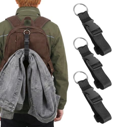 3 Pack Add a Bag Luggage Straps, Adjustable Suitcase Belt with Jacket Holder, Hands-Free Travel Accessory for Connecting Backpacks and Extra Bags