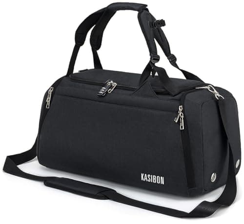 42L Waterproof Gym Bag with Shoes Compartment, Weekend Bag with Wet Pocket