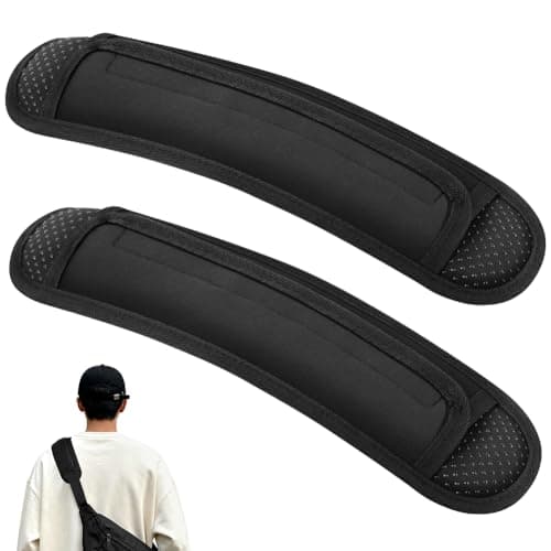 HOTUT 2 Pack Extra Thick Shoulder Strap Pad, Black Removable Universal Replacement Shoulder Pad, Fastener Cushions for Shoulder Bags, Backpack, Guitar Straps, Luggage Bags, Comfortable Support for Bag