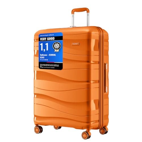 Kono 28 Inch Large Suitcase, Lightweight Hard Shell Luggage, Black