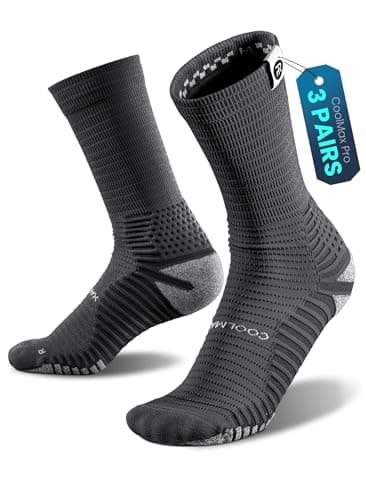 Rahhint Quick Dry Anti Blister Performance Compression Running Socks Anti Slip Cushion Anti Pilling 3 Pairs for Hiking