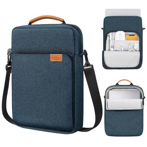 MoKo 13.3-14 Inch Laptop Sleeve Bag Fits MacBook Air 13 M3 M2 2024-2018, MacBook Pro 14 M3 M2 2024-2021, Tab S8 Ultra 14.6", Handle Carrying Case with Shoulder Strap, Indigo