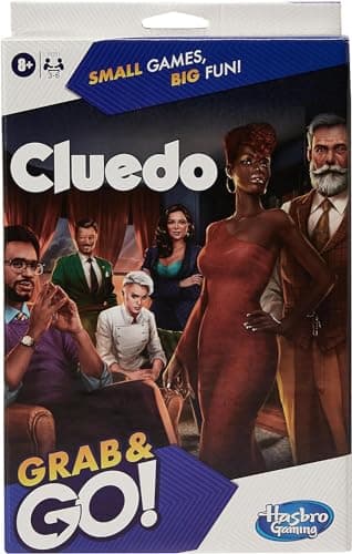 Hasbro Gaming Cluedo Grab and Go Game, Portable Game for 3-6 Players, Travel Game for Kids - English Version