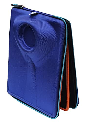 QHA Shirt Carrier Case for Travel, Rigid Crease-Free Shirt Folder with Folding Pad Insert & Zip Closure, Business Travel Organiser for Shirts & Ties, Unisex (Q95) Blue
