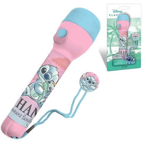 SRV Hub LED Torch for Kids | Disney Stitch Flashlight with Wrist Strap | Cute Handheld Big Torch for Boys & Girls | Portable LED Light for Camping, School, Night Use | Stitch Gifts Age 3+
