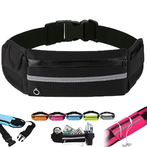 Anti-Theft Invisible Waist Bag, Travel RFID Fanny Pack for Women Anti Theft, Athleisure Travel Belt Bag with Water Bottle Strap, Multifunctional Wallet Bum Bags for Men (Black)