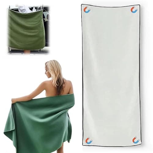 Hcnjn Magnet Towels for Surfers, Outdoor Magnetic Bath Towel, Oversized 75X30 Lightweight Thin Beach Towel, Quick Dry Sand-Free Coral Fleece with Strand Magnetic Magnet Corners (WHITE)