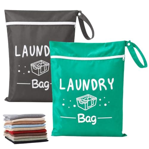2 Pack Small Travel Laundry Bag, Small Laundry Wet Bag for Home and Travel