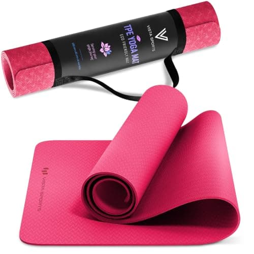 Non-Slip 6mm TPE Yoga Mat with Carry Strap for Home, Gym & Travel