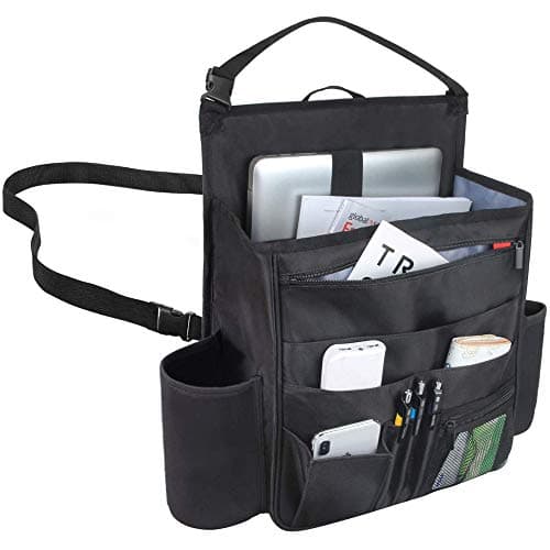 Luxja Front Car Seat Organiser, Car Seat Storage Bag, Black