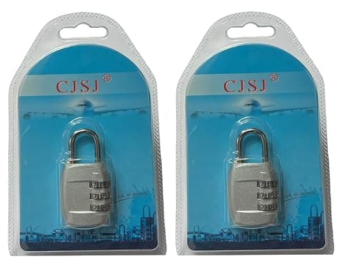 2pcs Luggage Locks, Suitcase Locks, 3 Digit Combination Padlock Codes with Alloy Body for Travel Bag, Suit Case, Lockers, Gym, Bike Locks, School Locker Lock (Silver)