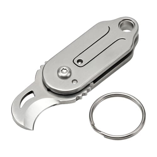 1Pc Mini Multi Tool Pocket Box Opener with Curved Profile, Folding EDC Utility Opener, Compact Titanium-Finish Pocket Tool for Packaging, DIY Tasks, Travel & Everyday Carry