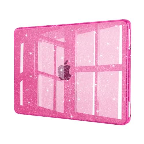 MOSISO Compatible with MacBook Neo Glitter Case 2026 13 inch, Bright Rose