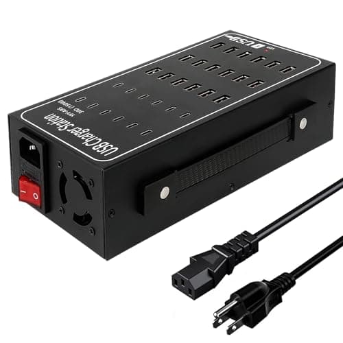 𝟐𝟎𝟐𝟒 𝗡𝗲𝘄 Multiport USB C Charger Block RISWOJOR, 150W (30A) 30 Port USB Charging Station with Auto Detect, Multi USB Charger Station with Type-C 3A for Smartphone Tablets Multiple Devices