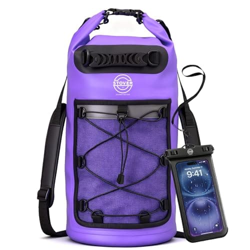 STOVER 5/10/25/30/40L Waterproof Dry Bag- Roll-Top Backpack w/Phone Case- Kayaking, Hiking, Camping, Boating- Men/Women