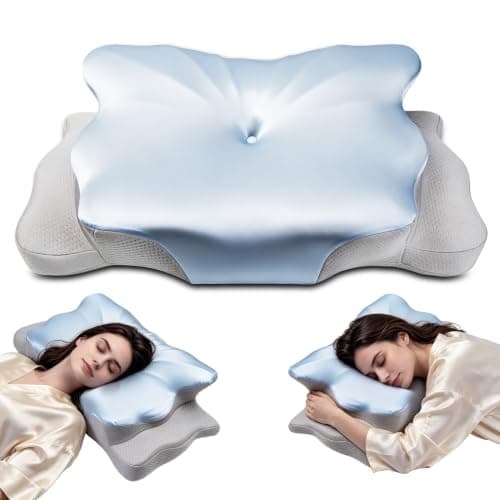 Cervical Pillow for Neck Pain Relief - Ergonomic Memory Foam Pillows for Sleeping Deep Sleep Apnea Contour Pillow for Neck & Shoulder Support Side Back Stomach Sleepers Rest Pain Relief Orthopedic