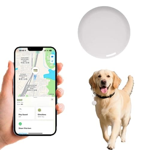 Mini GPS Tracker for Vehicles No Subscription, Hidden Car Tracker Device Works with Find My iOS Only, Portable Key Finder Tag for Keys Pets Luggage, Battery Powered Long Standby (1, White)