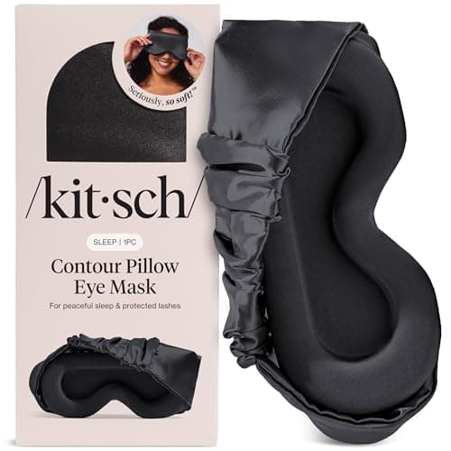 Kitsch Contour Satin Sleep Mask | Eye Masks for Sleep - Charcoal
