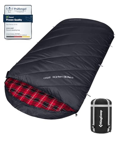 KingCamp XXL Extra Wide Cotton Sleeping Bag for Adults Classic Black