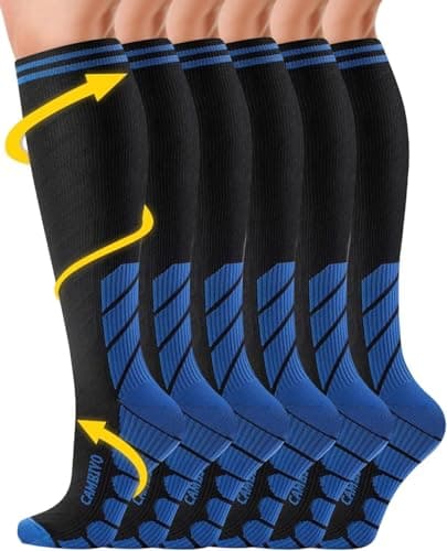 CAMBIVO Compression Socks 3 Pairs for Men & Women, 20-30 mmHg Flight Socks