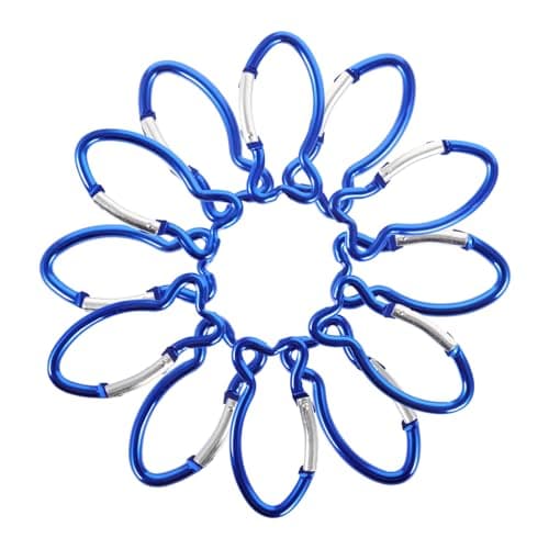 Fish Shaped Mini Carabiner Hook Clips 10 Pcs Aluminium Alloy Blue