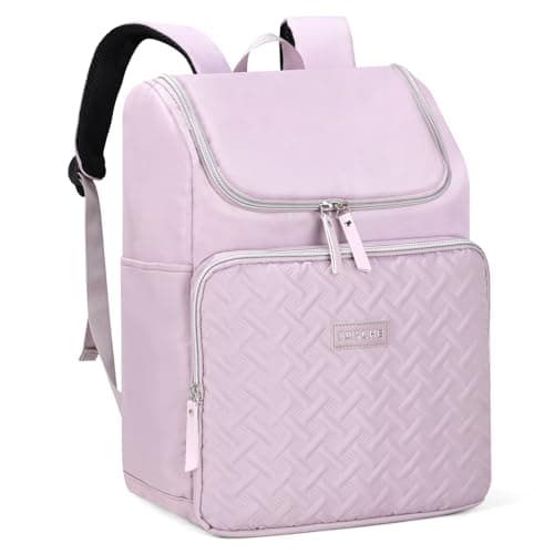 Outplea 17L Cooler Backpack Women, Small Insulated Picnic Bag Leakproof, 18-Can Thermal Rucksack for Beach Camping Lunch Travel, Purple