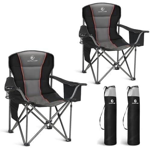 ALPHA CAMP Oversized Camping Folding Chairs Heavy Duty Camping Chair
