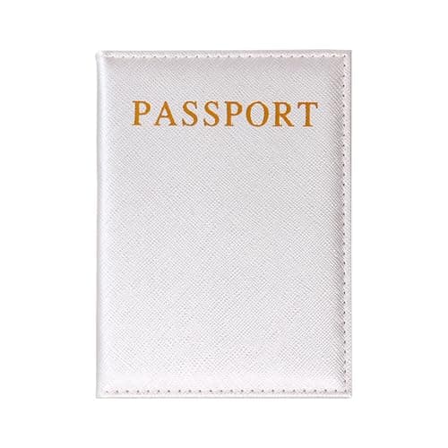 Passport Holder Cover Travel Wallet Organiser, Passport Case with RFID Blocking, PU Leather Travel Document Holder for Men&Women Travel Accessories (Silver)