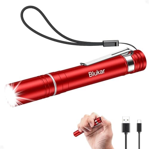 Blukar Mini Pen Torch Rechargeable-Super Bright Penlight with Pocket Clip