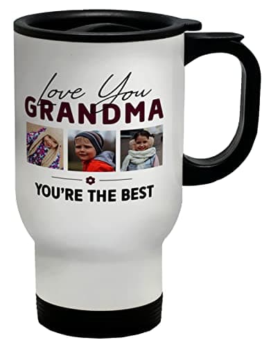 Shopagift Personalised Photo Travel Mug Cup Love You Grandma You're The Best