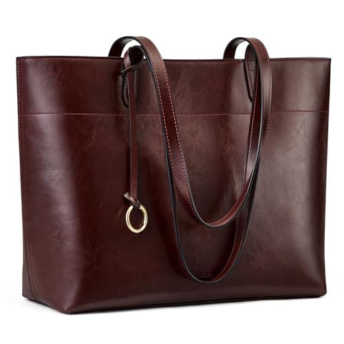 Kattee Leather Tote Bag for Women Large Handbags with Zipper Compartment