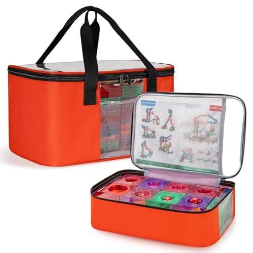 Rexmica 2pcs Toy Storage Organiser Bag for Magnetic Building Tiles Blocks