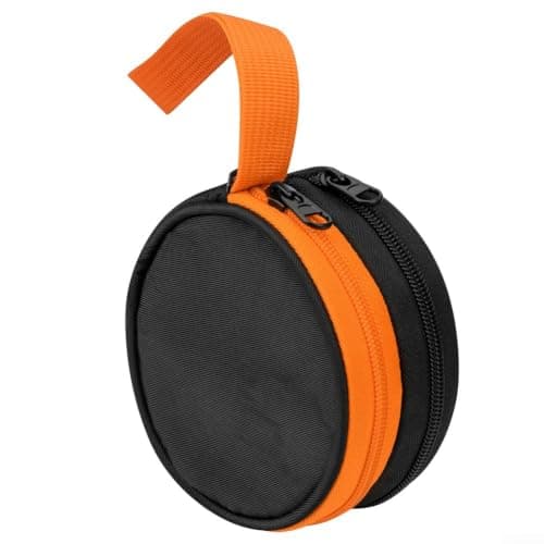 Hard Shell Alternative for Solis Lite Mobile Hotspot - Washed Nylon Carrying Case with Double Zipper - Compact Router Organizer for Travel Work Commute - Fits Skyroam Device - 11x11x6cm Orange