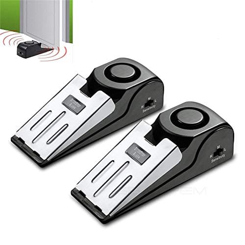 Wireless Security Alarm System and Door Stop Alarm, Portable Door Stopper with 120 dB Security Alarm, 90dB Door Window Burglar Alarm Doorbell, Personal Safety Kits for Home Travel Hotel Garage (5)