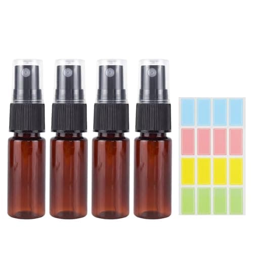 20ml Spray Bottles - 4 Pack Fine Mist Atomiser Empty Spray Bottles, Reusable Plastic Mini Travel Sprayer Bottles Set, Small Refillable Containers for Traveling, Cosmetic, Perfume, Essential oil