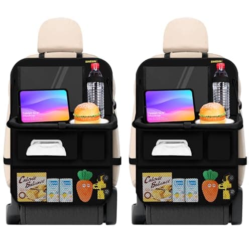 Einesin Car Backseat Organizer with table Tray, 7 Storage Pockets Backseat Car Organizer with Tablet Holder, Back seat Organizer for Kids Road Trip Essentials Travel (2)