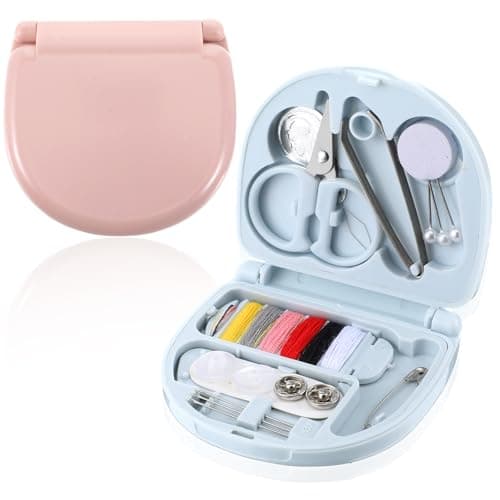 Jxiwfvl 2PCS Travel Sewing Kit Mini Sewing Kit Emergency Portable Repair Kits DIY Supplies, Beginner Friendly with Scissors, Threads, Needles