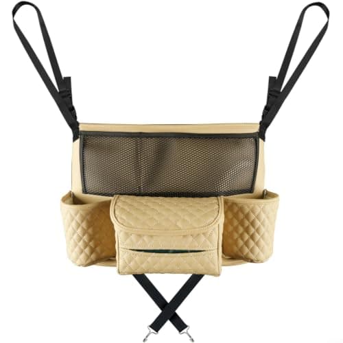 Car Organizer PU Leather For Family Trips Car Organizer PU(Beige)