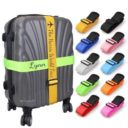 Personalised Luggage Strap for Suitcase, Custom Luggage Strap, 2 Pieces