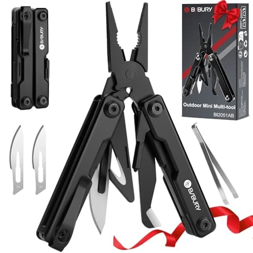 BIBURY Multitools, EDC Mini Pocket Tool, Foldable Pliers - BI2051AB Black