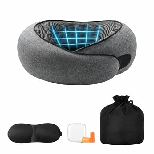 Blend & Bloom Travel Pillow for Airplane, Dark Grey