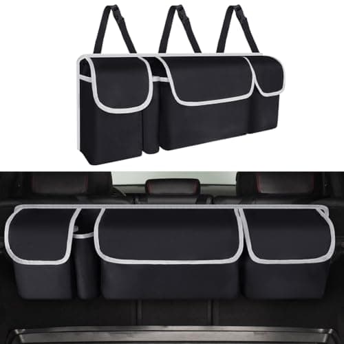 URAQT Car Boot Organizer,Car Storage Organiser, Back Seat Storage Bags 3 Adjustable Straps Foldable Cars Trunk Grocery Organizer Bags, Cars Interior Accessories for SUV, Truck, Van, Lorry