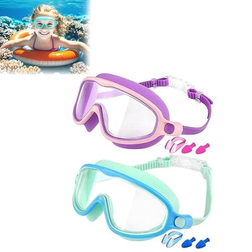 Splashyeyes Goggles, Blumi Baby Goggles, Waterproof And Anti-Fog Diving Mask, Wide View Swim Goggles For Children 3-14 (2Pcs(B), As Show, As Show)