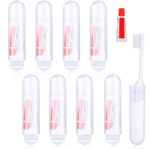 Zuimei 8Pcs Travel Toothbrush Set, Foldable Toothbrush with Mini Toothpaste