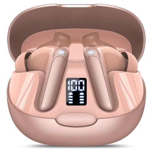 AI Translation Earbuds, Real-Time Bluetooth5.3 Translator Earbuds,Rose Gold