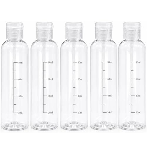 Travel bottles for toiletries 100ml - 5 PCS clear Squeeze bottle 3.4 oz Refillable Storage Bottles TSA Approved Leakproof Plastic Empty Travel Size Bottles Containers for Shampoo,Conditioner,Lotion