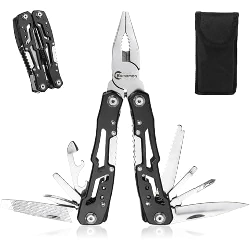 Multitool Pliers 13 in 1, Stainless Steel Multi Tool Pliers Pocket Knife with Safety Lock for Camping Survival Hiking DIY Gifts for Men