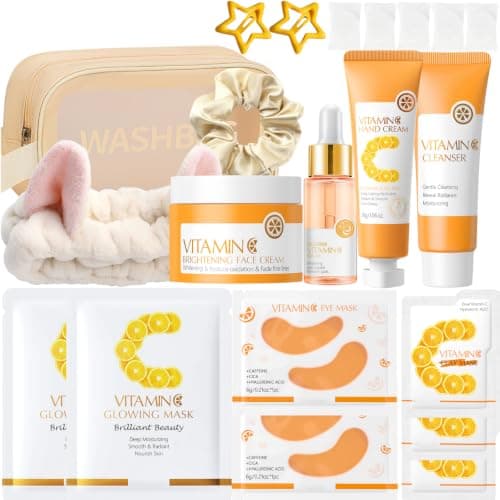 21pcs Vitamin C Skincare Set For Women, Complete Face Care Gift Set