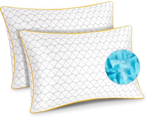 Pillows 2 Pack, Shredded Memory Foam Pillows, Adjustable & Cooling, 72x47cm