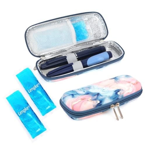 YOUSHARES Insulin Pen Case with 2PCS Ice Packs - Medicine Cooler for Travel Insulin Cooler Travel Case Diabetic Supplies Medicine Cool Bag (Quicksand Pink)